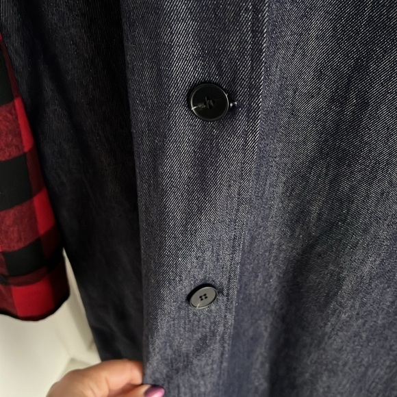 Sunshine Park Plaid, Denim and Camo Boutique Button Front Jacket - Picture 5 of 9
